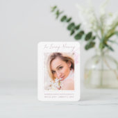 メモリアルカードフローラ赤面ピンクウォーターカラー写真 名刺 (スタンド正面)