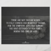 メモリアルカード白いバラの花束モノクロム (裏面)