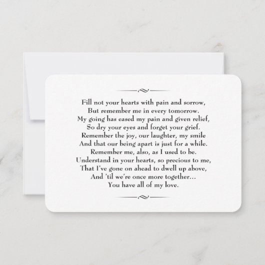 メモリアルカード (裏面)