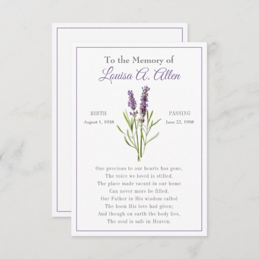 メモリアルカード (正面/裏面)