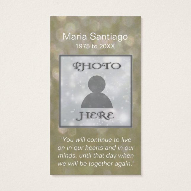 メモリアルカード |ゴールデングリッター (裏面)