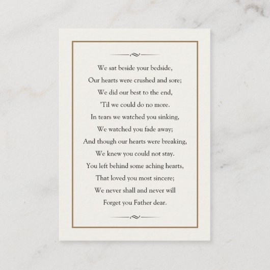 メモリアルカード 名刺 (裏面)