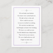 メモリアルカード 名刺 (裏面)