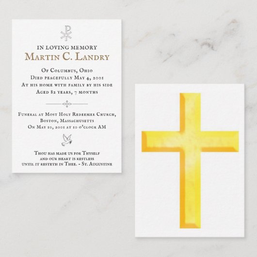 メモリアルカード 名刺 (正面/裏面)