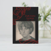 メモリアルカード：赤い花飾り 招待状 (スタンド正面)