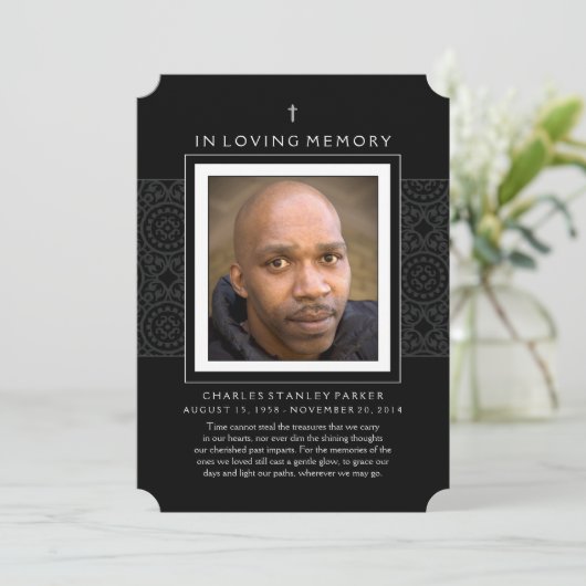 メモリアルカード – Cross – ありがとうございます悔やみや弔慰戻る 招待状 (スタンド正面)