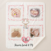 メモリアルガールベビーロス写真毛布ギフト シェルパブランケット (正面)