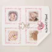 メモリアルガールベビーロス写真毛布ギフト シェルパブランケット (正面(横))