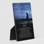 メモリアルキャット名前をカスタムするスピリチュアル天国詩 フォトプラーク (側面)