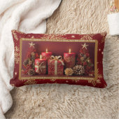 メモリアルキャンドルクリスマス装飾用クッション ランバークッション (ブランケット)