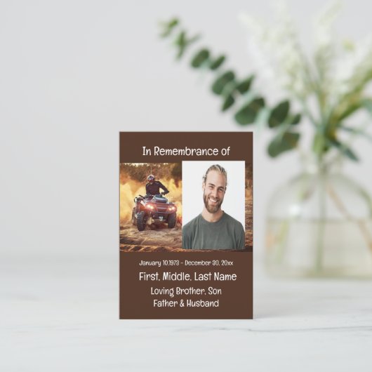 メモリアルキープサククワッドダートモーターバイク 名刺 (スタンド正面)