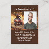 メモリアルキープサククワッドダートモーターバイク 名刺 (正面)