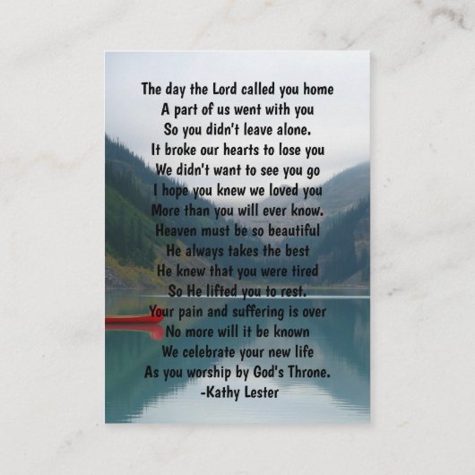 メモリアルキープサケウィルダネレイクカヌー 名刺 (裏面)