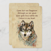 メモリアルキープサケウルフウルフアニマルアート 招待状 (正面/裏面)