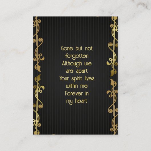 メモリアルキープサケクラシックーモダンブラック金ゴールド 名刺 (裏面)