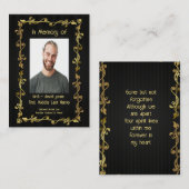 メモリアルキープサケクラシックーモダンブラック金ゴールド 名刺 (正面/裏面)