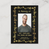 メモリアルキープサケクラシックーモダンブラック金ゴールド 名刺 (正面)