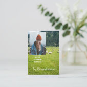 メモリアルキープサケファームヒツジ 名刺 (スタンド正面)