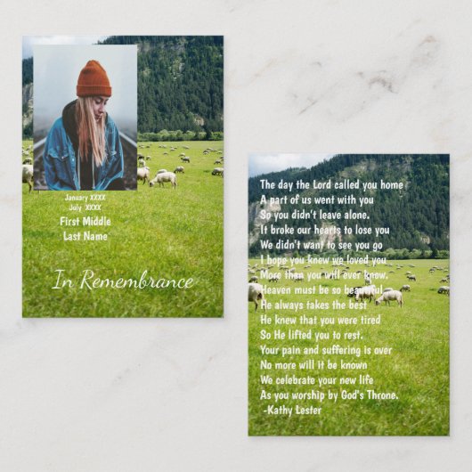 メモリアルキープサケファームヒツジ 名刺 (正面/裏面)