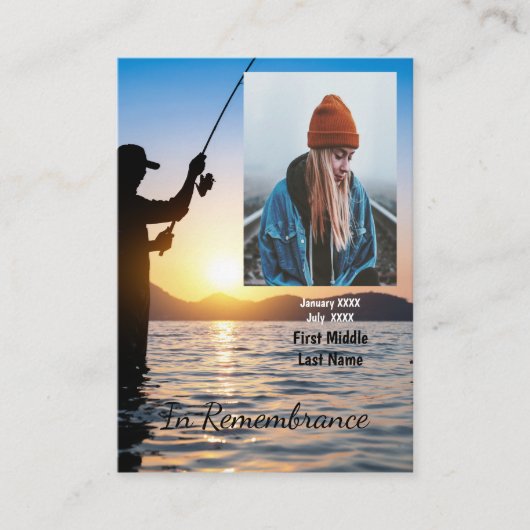 メモリアルキープサケフィッシャーマン魚釣り魚 名刺 (正面)
