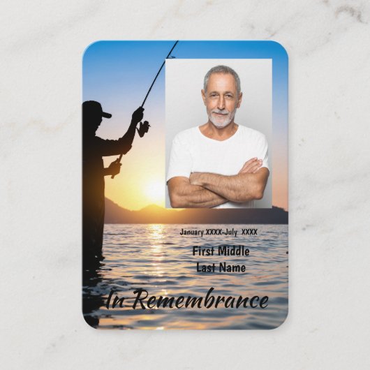 メモリアルキープサケフィッシャーマン魚釣り魚 名刺 (正面)