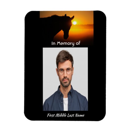 メモリアルキープサケフォト祈りの言葉ホースウェスタン マグネット (縦)