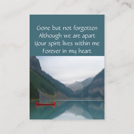 メモリアルキープサケレイクレッドカヌワイルダネス 名刺 (裏面)