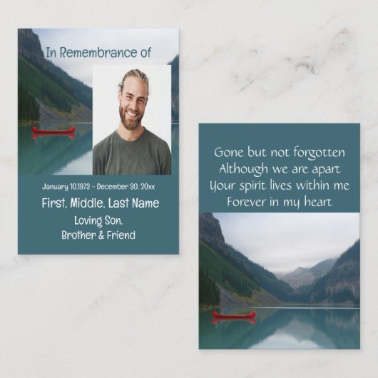 メモリアルキープサケレイクレッドカヌワイルダネス 名刺 (正面/裏面)