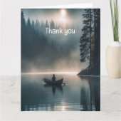 メモリアルキープサケレイク魚釣りローイングボート サンキューカード (正面)