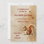 メモリアルキープセイク 可愛い赤いリス 招待状 (裏面)