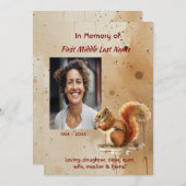 メモリアルキープセイク 可愛い赤いリス 招待状 (正面/裏面)