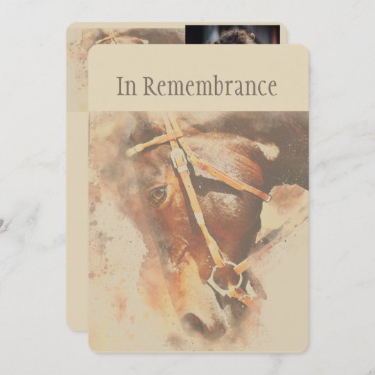 メモリアルクラシックサービス水彩馬 招待状 (正面/裏面)