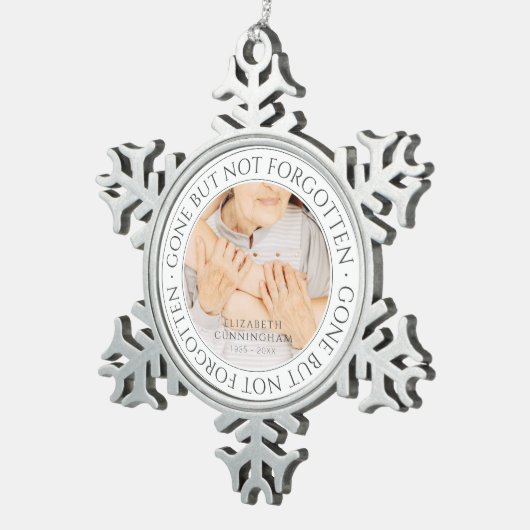 メモリアルクラシック引用文エレガントシック写真記念 スノーフレークピューターオーナメント (右)