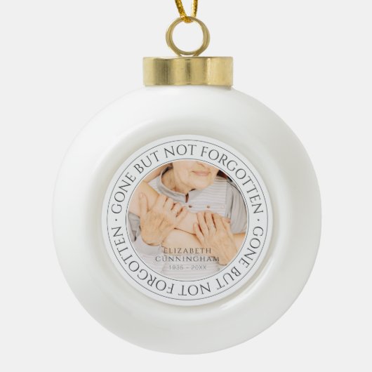 メモリアルクラシック引用文エレガントシック写真記念 セラミックボールオーナメント (正面)