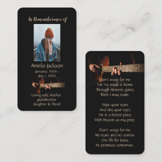 メモリアルクリスチャンのメモリーカード音楽ギター 名刺