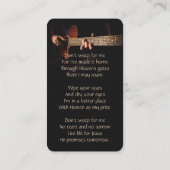 メモリアルクリスチャンのメモリーカード音楽ギター 名刺 (裏面)