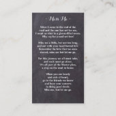 メモリアルグリーンユーカリ葬儀祈りの言葉カード コーリングカード (裏面)