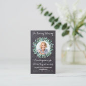 メモリアルグリーンユーカリ葬儀祈りの言葉カード コーリングカード (スタンド正面)