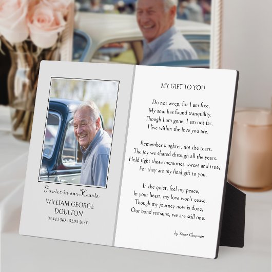 メモリアルサイン追悼の詩と写真表示 フォトプラーク