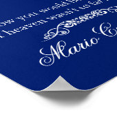 メモリアルサイン - ネイビーブルーにオレンジの花 ポスター (角)