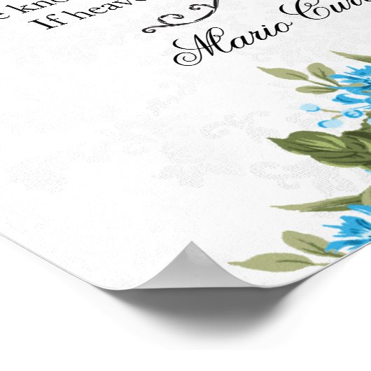 メモリアルサイン - ベイビーブルーフラワーズ ポスター (角)