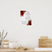 メモリアルサイン - 濃赤色の花 ポスター (キッチン)