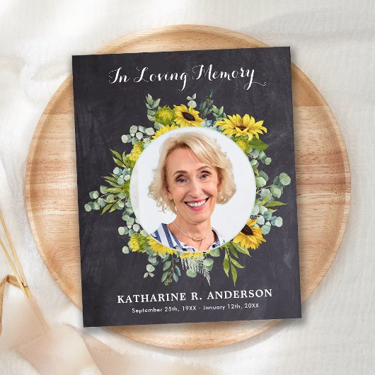 メモリアルサンキューカード悔やみや弔慰フォトサンフラワー