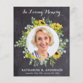 メモリアルサンキューカード悔やみや弔慰フォトサンフラワー (正面)