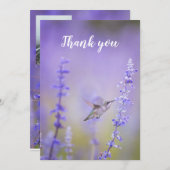 メモリアルサンキューハミングバードラベンダー 招待状 (正面/裏面)