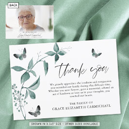 メモリアルサンキューバタフライスクリプトフォト サンキューカード