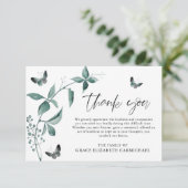 メモリアルサンキューバタフライスクリプトフォト サンキューカード (スタンド正面)