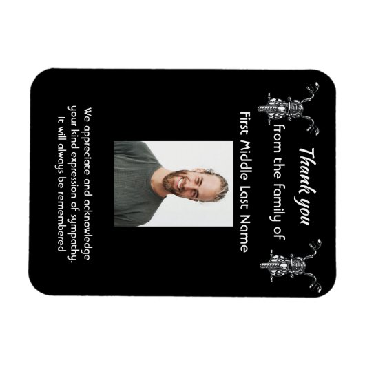 メモリアルサンキューフォトバイクバイクもしくは自転車に乗る人 マグネット (横)