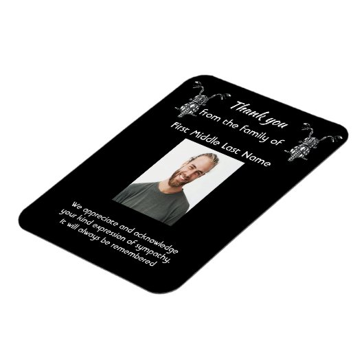 メモリアルサンキューフォトバイクバイクもしくは自転車に乗る人 マグネット (左側)