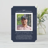 メモリアルサンキュー深いブルー写真 サンキューカード (スタンド正面)